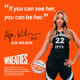 Wheaties Cereal, Breakfast of Champions, A'ja Wilson Cereal Box, 100% Whole Wheat Flakes, Good Source of Fiber, 15.6 oz