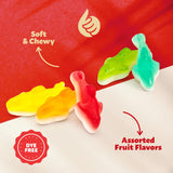 Gummy Sharks | 1-Pound Bag | Dye Free ?andy | Assorted Fruit Gummy Candy | Shark Gummies for Goodie Bags, Gifting & Snacking | Strawberry, Lemon