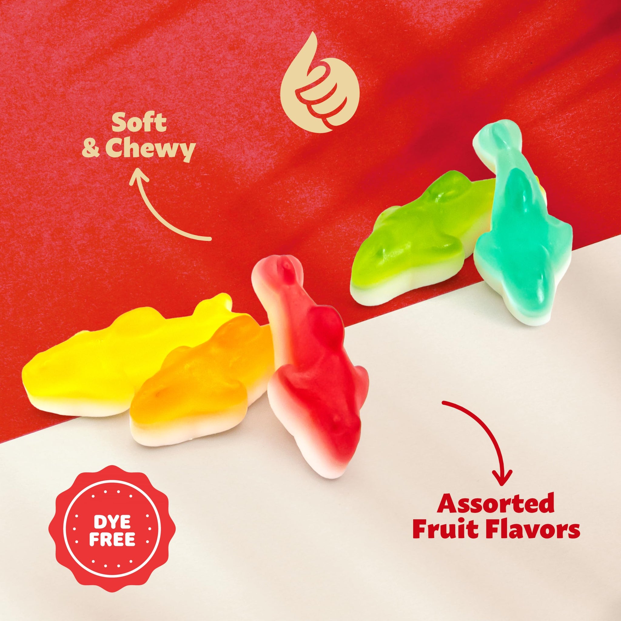 Gummy Sharks | 1-Pound Bag | Dye Free ?andy | Assorted Fruit Gummy Candy | Shark Gummies for Goodie Bags, Gifting & Snacking | Strawberry, Lemon