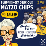 The Matzo Project Crispy Matzo Chips, Sea Salt Flavor, Vegan, Nut Free, Back-to-School Snack Packs, 3-Pack, 6 oz. Each, Kosher but NOT Kosher