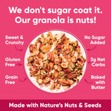 NuTrail Nut Granola Cereal, Vanilla Strawberry, No Sugar Added, Keto, Low Carb, Gluten Free, Grain Free, Healthy Breakfast 8 oz. 1 Count