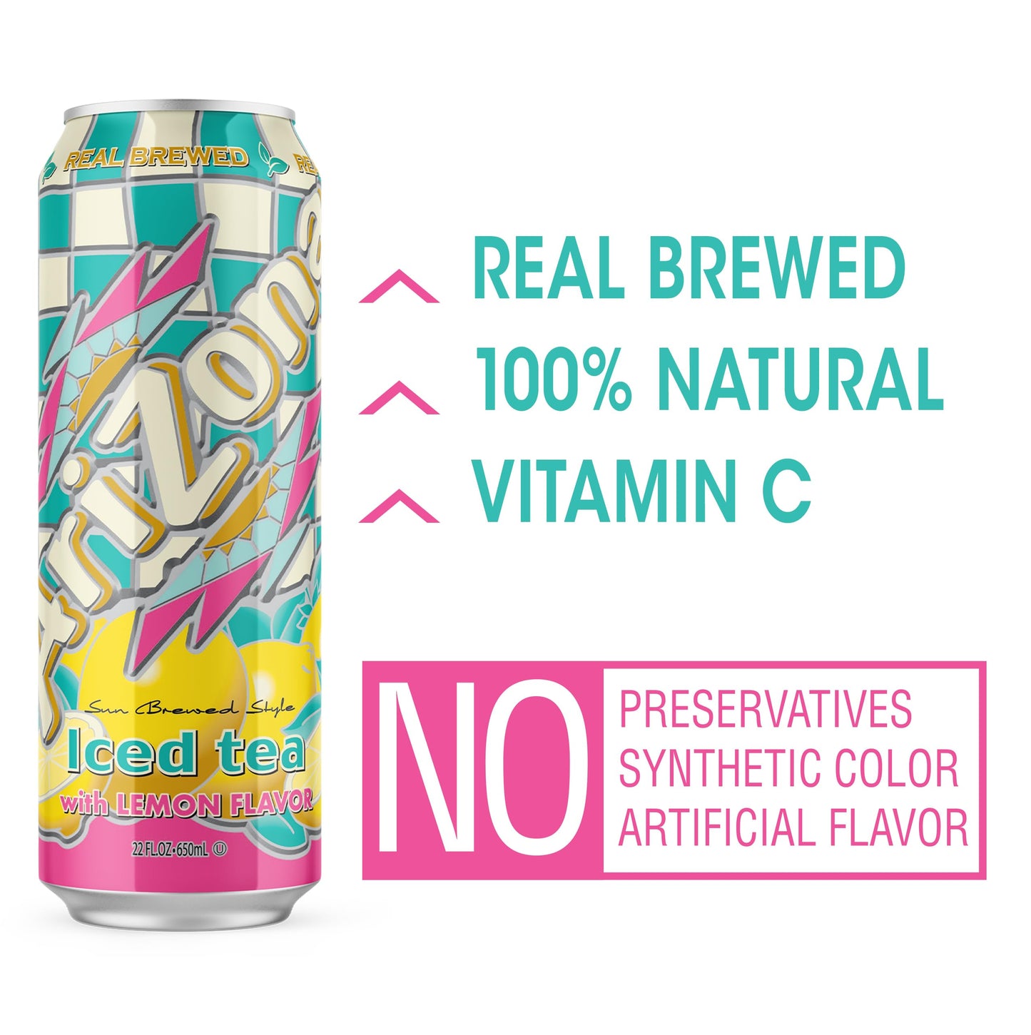 AriZona Lemon Tea - Big Can, 22 Fl Oz (Pack of 24)