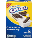 Handi-Snacks OREO Cookie Sticks 'N Crème Dip Snack Packs, 1 Box of 12 Snack Packs