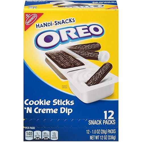 Handi-Snacks OREO Cookie Sticks 'N Crème Dip Snack Packs, 1 Box of 12 Snack Packs