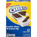 Handi-Snacks OREO Cookie Sticks 'N Crème Dip Snack Packs, 1 Box of 12 Snack Packs