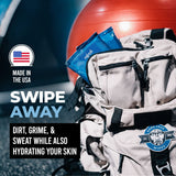 Game Face Deodorizing Body Wipes 25 Count Extra Large Size Compostable Cloth Naturally Formulated Hydrating, Refreshing, and Odor Neutralizing Wipes
