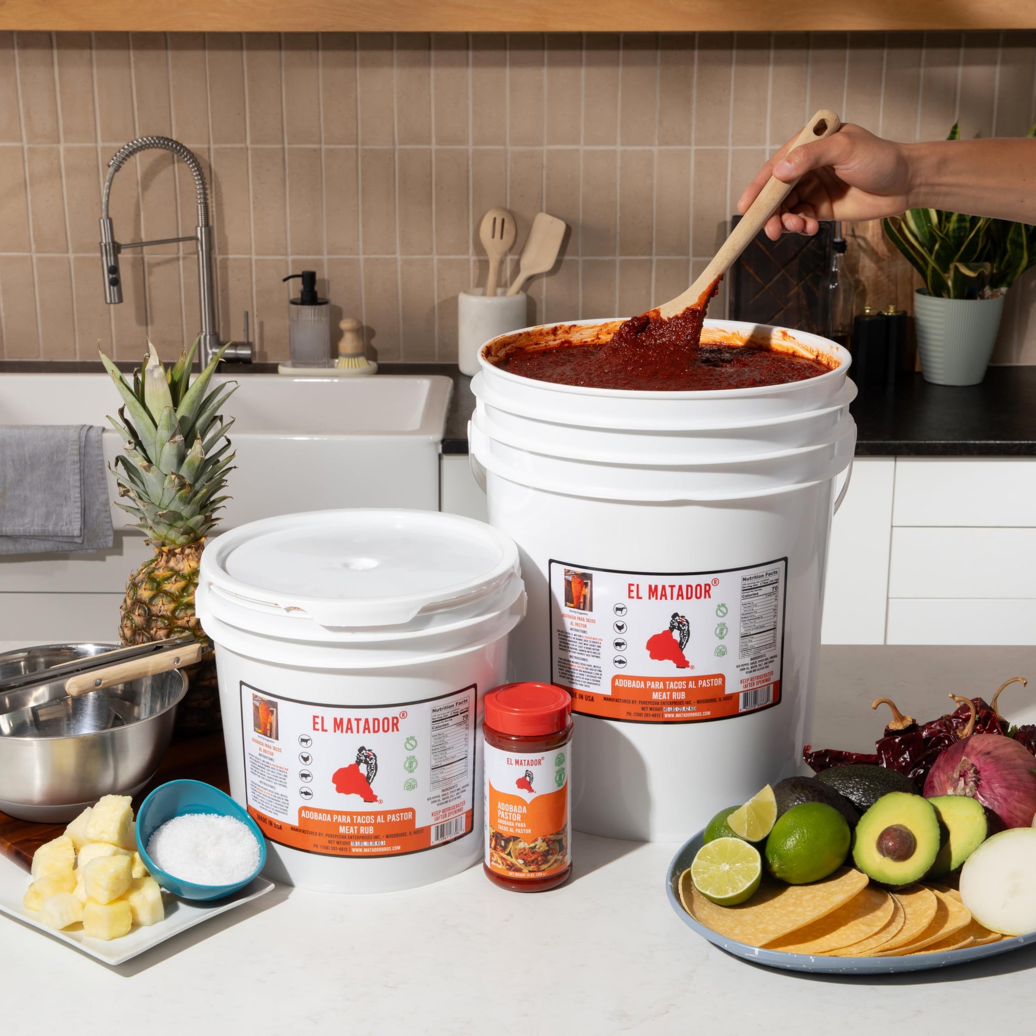 El Matador Adobada Para Tacos Al Pastor - 45lb Bulk Mexican Marinade for Tacos Al Pastor- Commercial Use & Food Service Adobo/Adobada (Al Pastor)