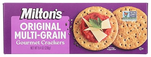 Milton's Gourmet Baked Crackers, 3 Pack Flavor Variety Bundle: Original Multi-Grain, Fire-Roasted Vegetable, and Olive Oil & Sea Salt, 8.4 Oz Each