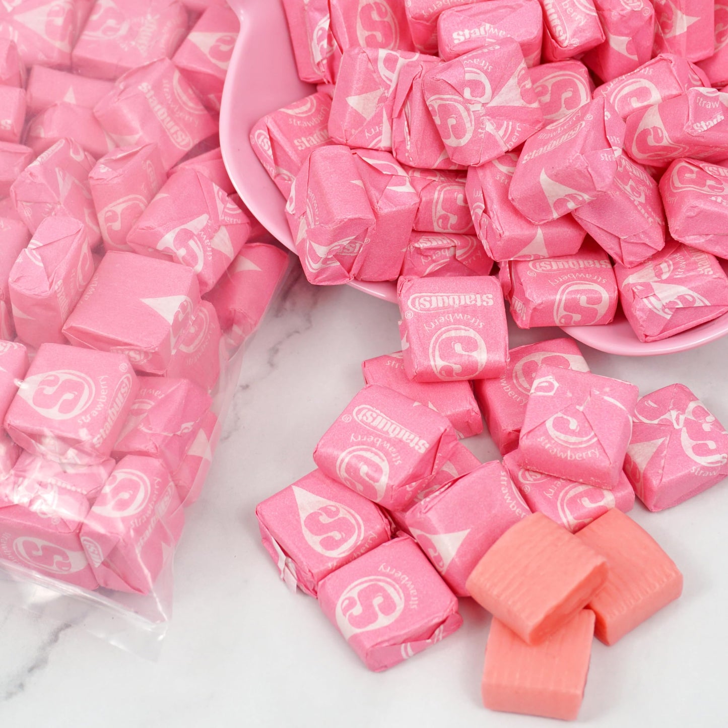 Starburst-All Pink Star burst Fruit Chews Candy, 2lb Bulk Bag (Approx. 180 Pieces), Pink Candy