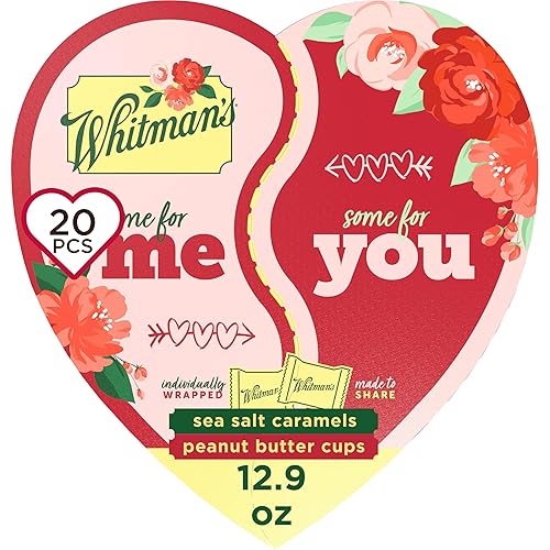 WHITMAN'S Valentine's Day Best Friends Forever Heart Milk & Dark Chocolate Candy Gift Box, 12.9 oz.