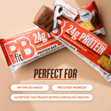 PBfit Peanut Butter Chocolate Protein Bars, 24g Protein, Gluten Free, Vegan, Plant-Based 40-30-30 Macros, 2.47 Oz (Pack of 12)