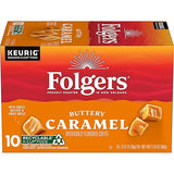 Folgers Buttery Caramel Artificially Flavored Coffee, Keurig K-Cup Pods, 10 Count Box