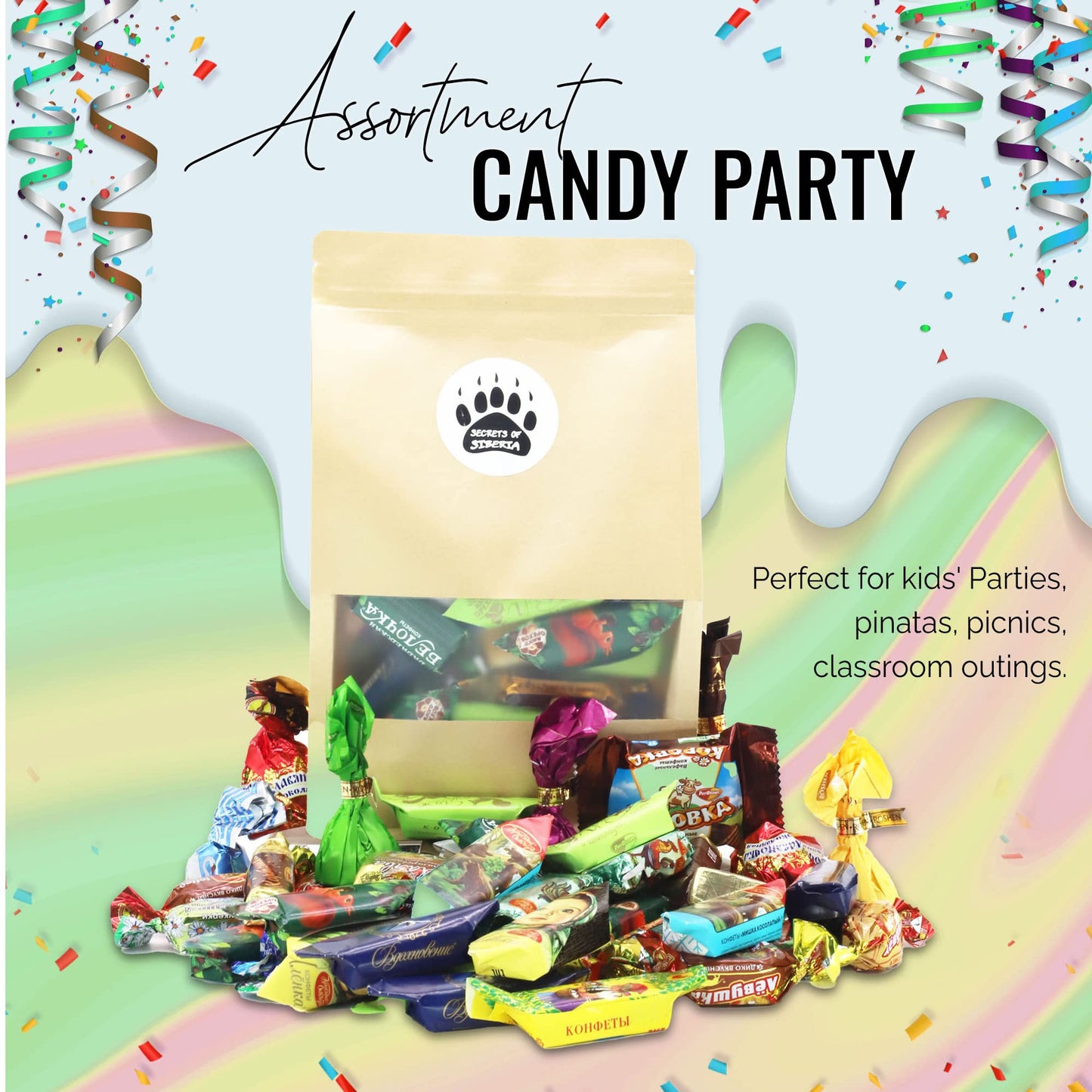 SECRETS OF SIBERIA Exclusively Sweet Gourmet Russian and Ukrainian Chocolate Candy Mix Assortment, 1 Pound / 0.45 kg