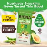Biena Edamame Beans Snack High Protein Snacks - Healthy Office Snacks For Adults and Kids, 13g of Protein, 130 Low Calorie, Crunchy Edamame, Vegan