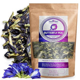 Sou Zen Butterfly Pea Flowers, 80g Dried Blue Pea Flower Tea, Caffeine-Free Loose Leaf Herbal Tea, Natural Color Changing Tea for Drinks, Lemonade