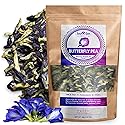 Sou Zen Butterfly Pea Flowers, 80g Dried Blue Pea Flower Tea, Caffeine-Free Loose Leaf Herbal Tea, Natural Color Changing Tea for Drinks, Lemonade