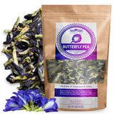 Sou Zen Butterfly Pea Flowers, 80g Dried Blue Pea Flower Tea, Caffeine-Free Loose Leaf Herbal Tea, Natural Color Changing Tea for Drinks, Lemonade