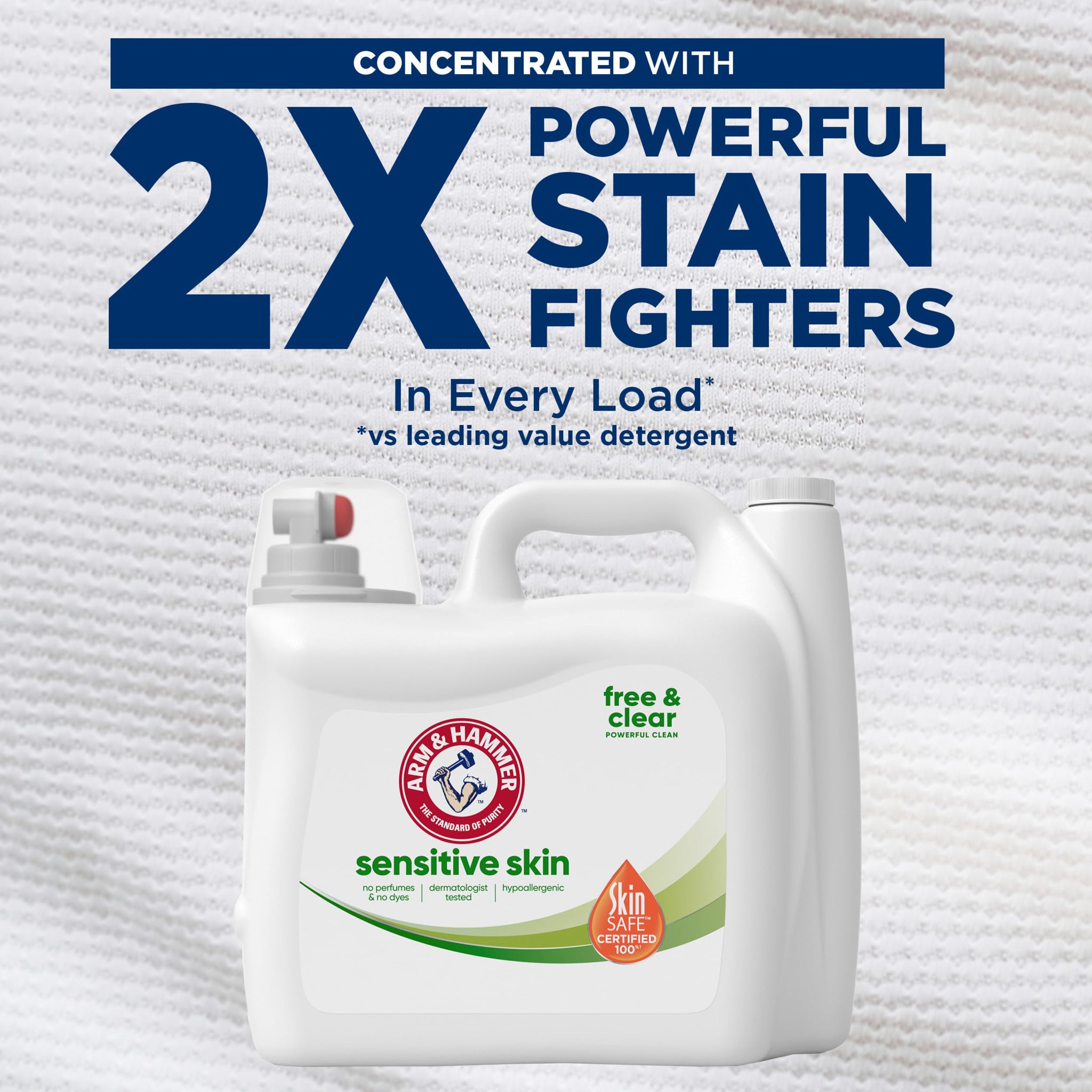 ARM & HAMMER Sensitive Skin Free & Clear, 140 Loads Liquid Laundry Detergent, 140 Fl oz