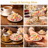 Assorted Turkish Delight (Small Cut/Ku? Lokumu) 400g - Fruit Flavored Lokum (Rose, Lemon, Orange, Mint) - Soft & Fresh, Coconut Coated, Traditional