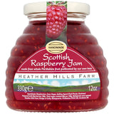 Heather Hills Farm Scottish Raspberry Jam 11.6oz (330g) - Handmade Artisan Fruit Preserve, Tart Natural Soft Set Jam, Scottish Food Gift from