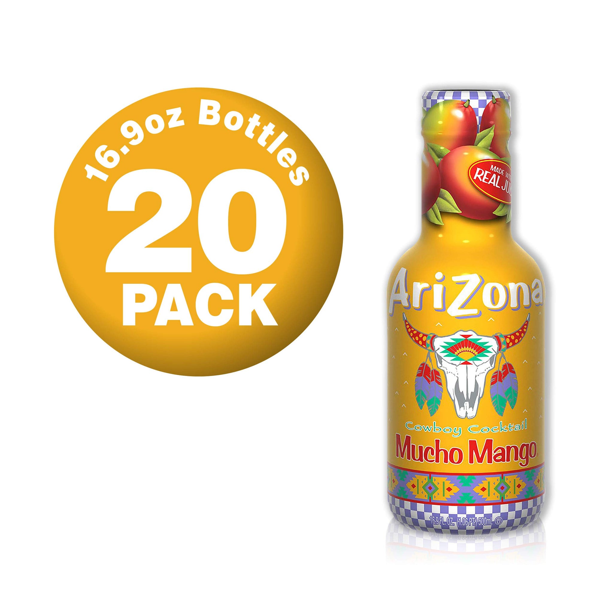 AriZona Mucho Mango, 16.9 Fl Oz (Pack Of 20), Bottle