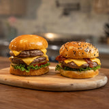 bakerly Brioche Burger Buns With Tuxedo Sesame Seeds Pack of 4, 4-Count, Non-GMO, No Artificial Colors or Flavors (16 Total Brioche Burger Buns)
