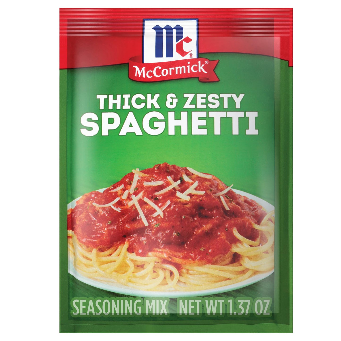 McCormick Spaghetti Sauce Seasoning Mix, Thick & Zesty, No Artificial Flavors, Quick and Easy Pasta Sauce for Pasta, Bakes, and More, 1.37 oz