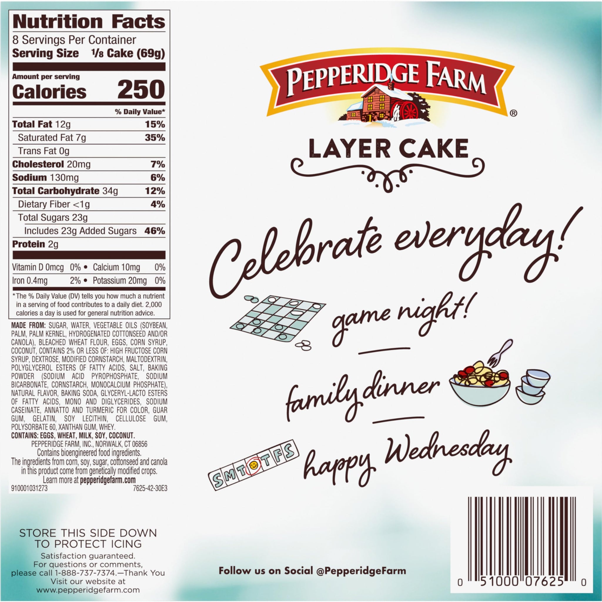 Pepperidge Farm Frozen Coconut Layer Cake, 19.6 oz. Box