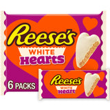 REESE'S White Creme Peanut Butter Hearts, Valentine's Candy Packs, 1.2 oz (6 Count)