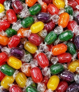 Assorted Hard Candy Fruit Barrels - 1 lb Bulk Individually Wrapped Orange, Cherry, Apple, Lemon, Grape Fresh and Sweet