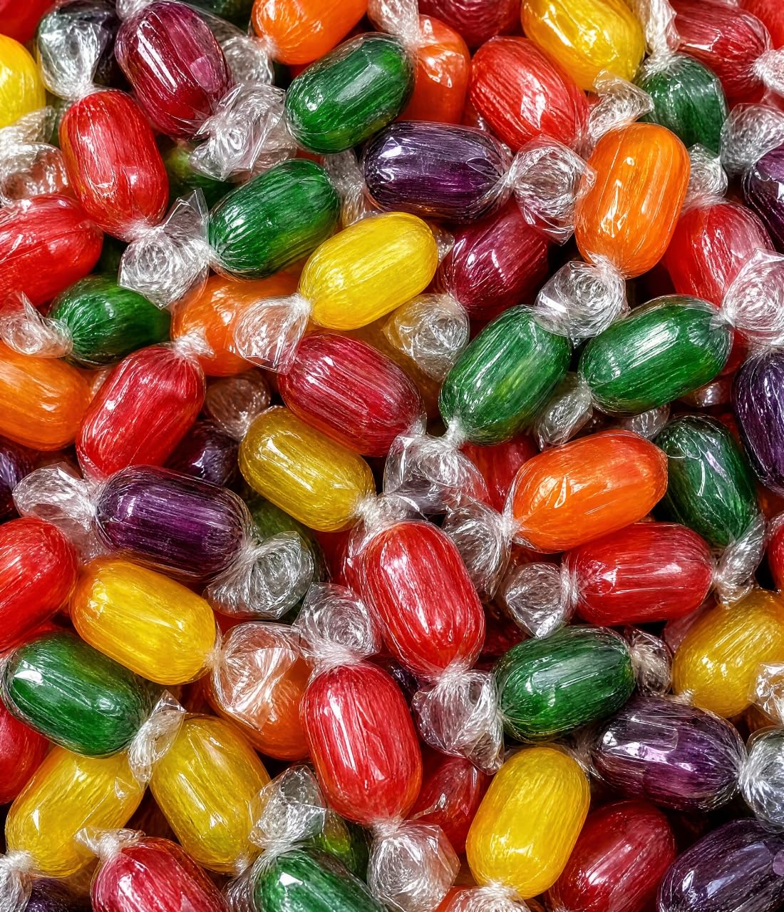 Assorted Hard Candy Fruit Barrels - 1 lb Bulk Individually Wrapped Orange, Cherry, Apple, Lemon, Grape Fresh and Sweet
