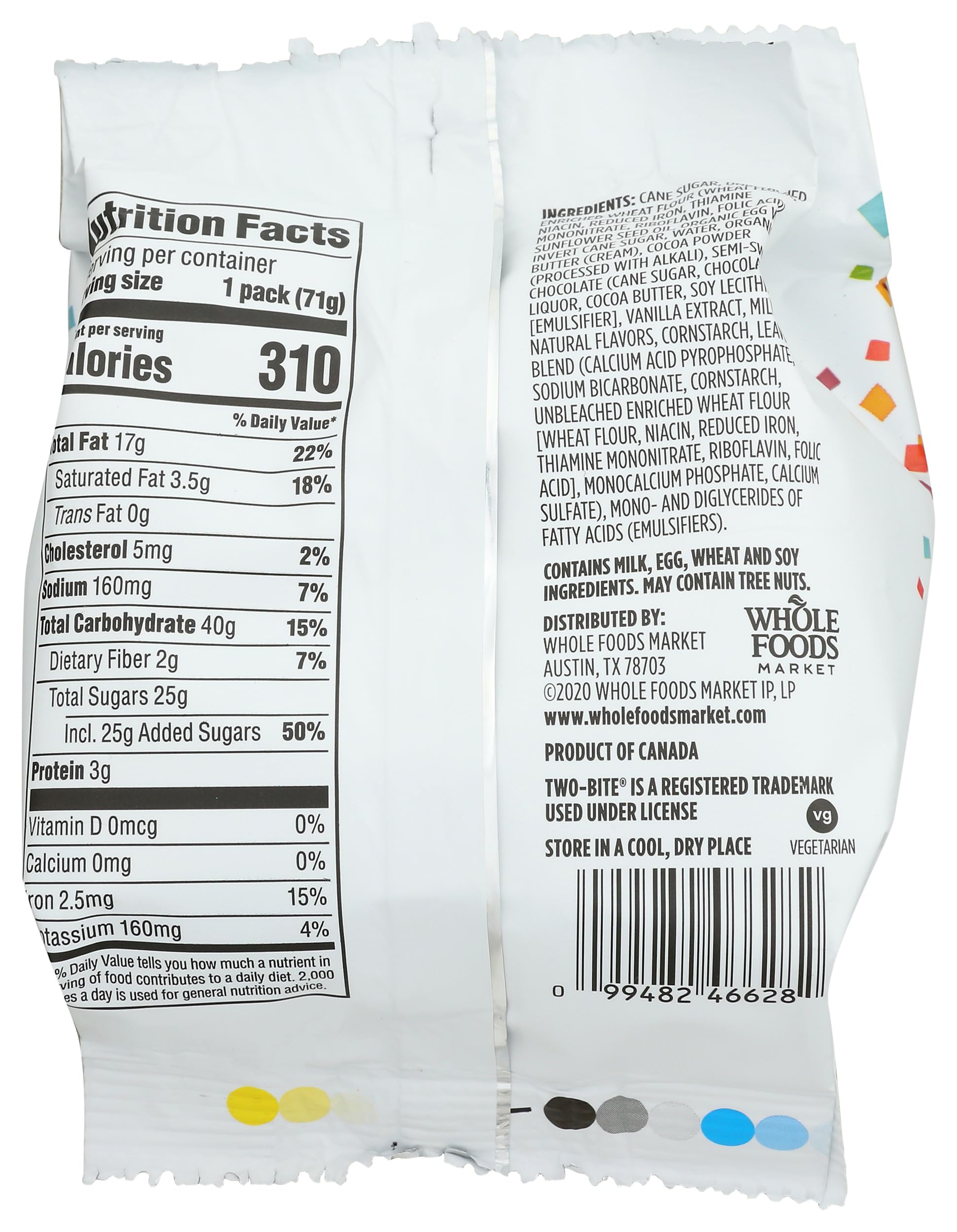 365 by Whole Foods Market, Two-Bite Chocolate Brownies - Snack Pack, 2.5 oz, Frozen