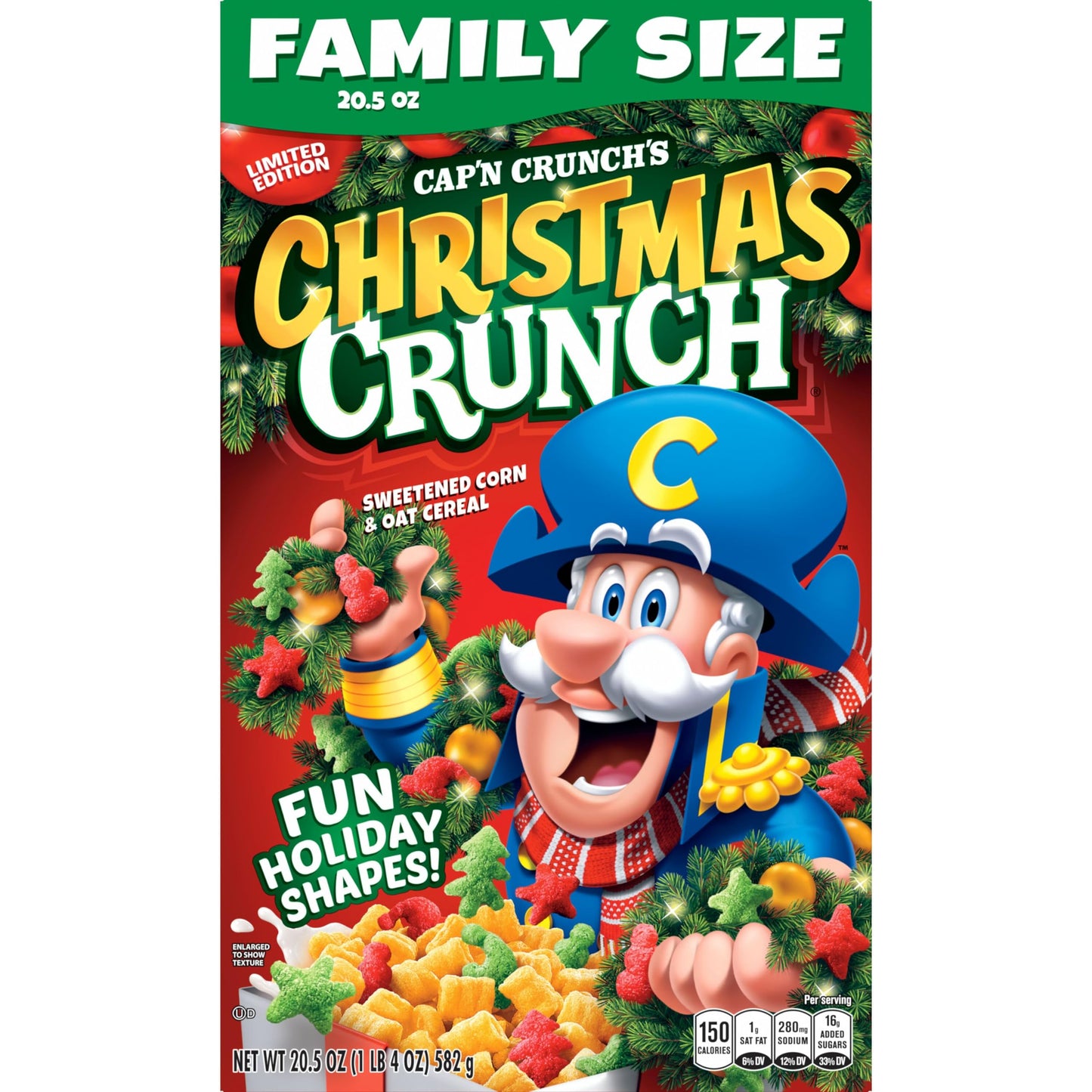Cap'n Crunch Cereal Limited Edition Christmas Crunch, 20.5oz Box