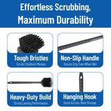 SPARTA 40501EC03 Plastic Large Scrub Brush, Kitchen Brush, Utility Brush With Long Handle For Cleaning, 20 Inches, Black