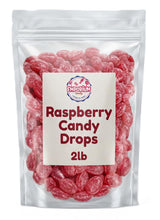 2 lbs Raspberry Candy Drops - Classic Old Fashioned Sugar-Dusted & Sanded Bulk Sweet Treats for Parties, Gifts & Snacking