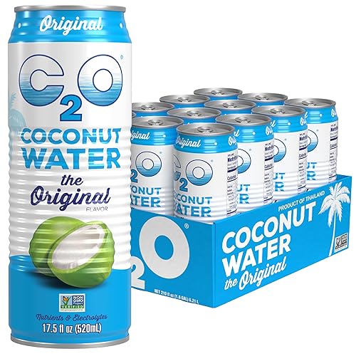 C2O Original Coconut Water, 17.5 Fl Oz (Pack of 12)
