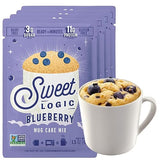 Sweet Logic Keto Dessert Mug Cake Mixes - Blueberry Muffin - Low Sugar - Gluten-Free - Low Carb - Diabetic-Friendly Sweets - Natural Ingredients - High Protein - Delicious Keto Treats (4 Pack)