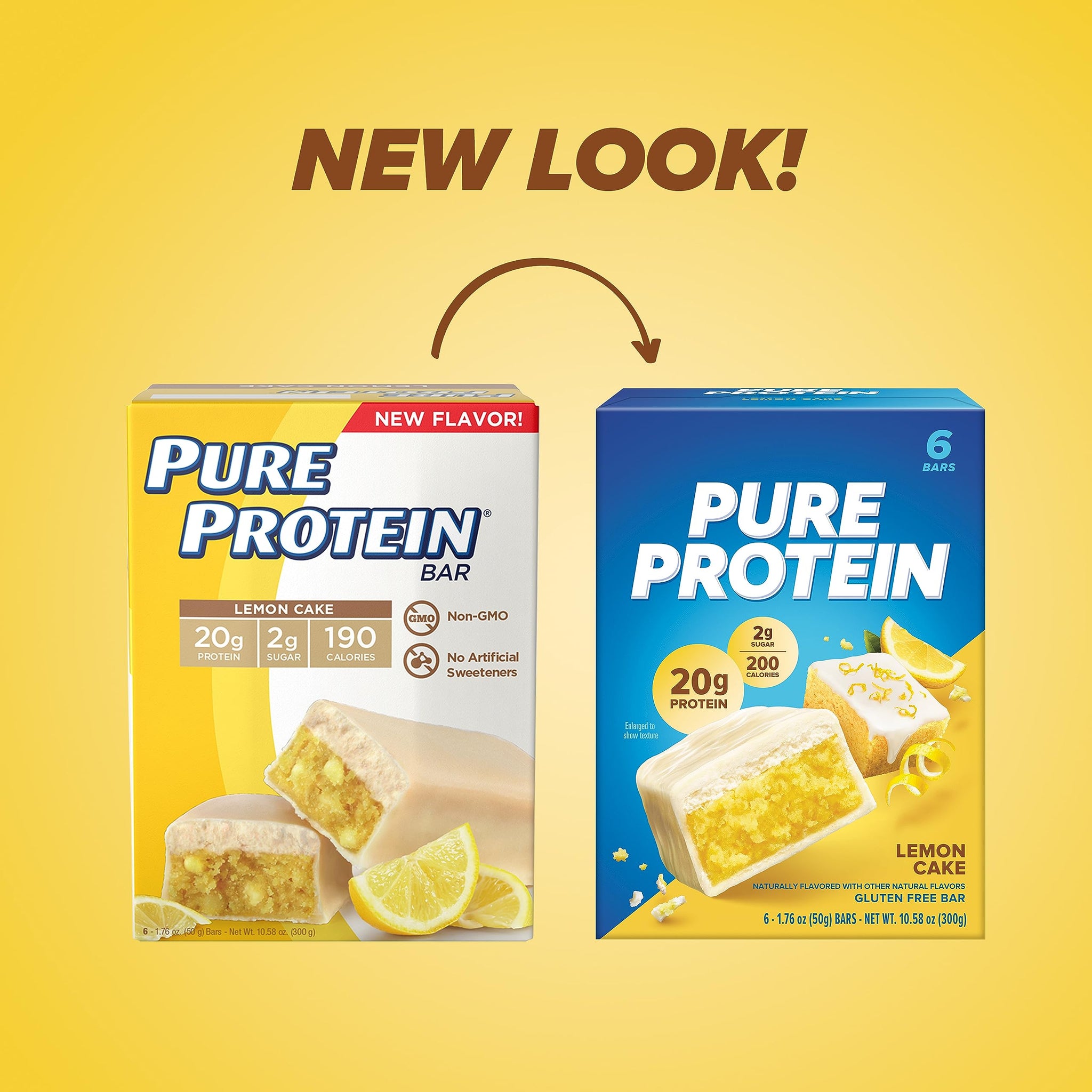 Pure Protein Bars Nutritious Snacks to Support Energy, Lemon Cake, 6 Count (Pack of 1)