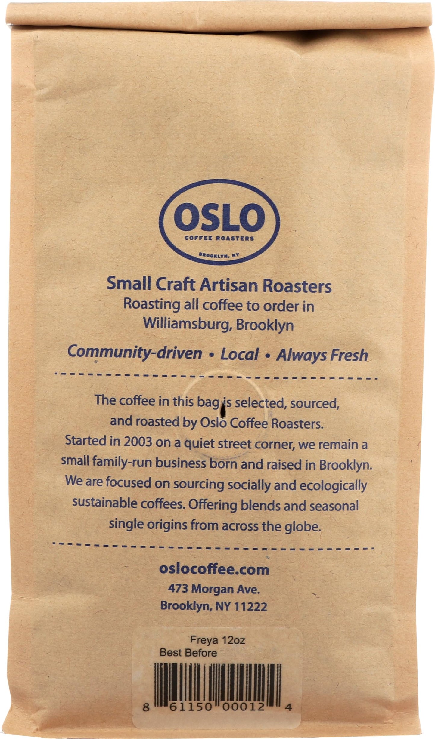 Oslo Coffee Roasters Oslo Freya Blend Coffee, 12 OZ