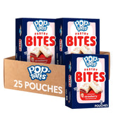 Pop-Tarts Baked Pastry Bites, Kids Snacks, School Lunch, Frosted Strawberry (5 Boxes, 25 Pouches)