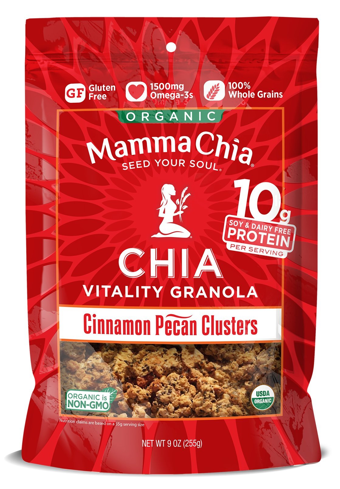 Mamma Chia Granola Clusters, Cinnamon Pecan, 9 Ounce