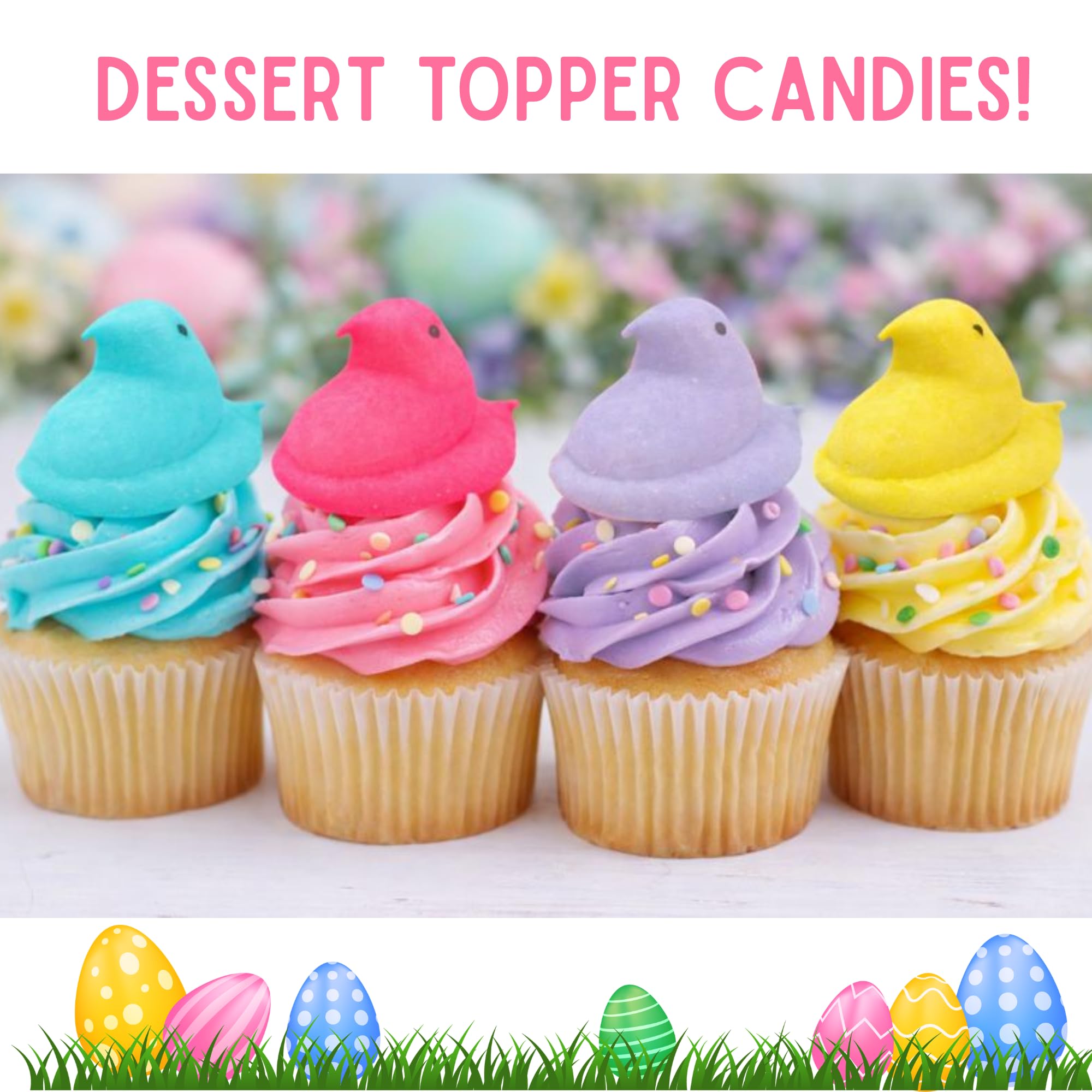 Peeps Marshmallow Chicks Variety Pack - Pink Blue Yellow Purple Easter Treats, 5 Count Boxes (Pack of 4)
