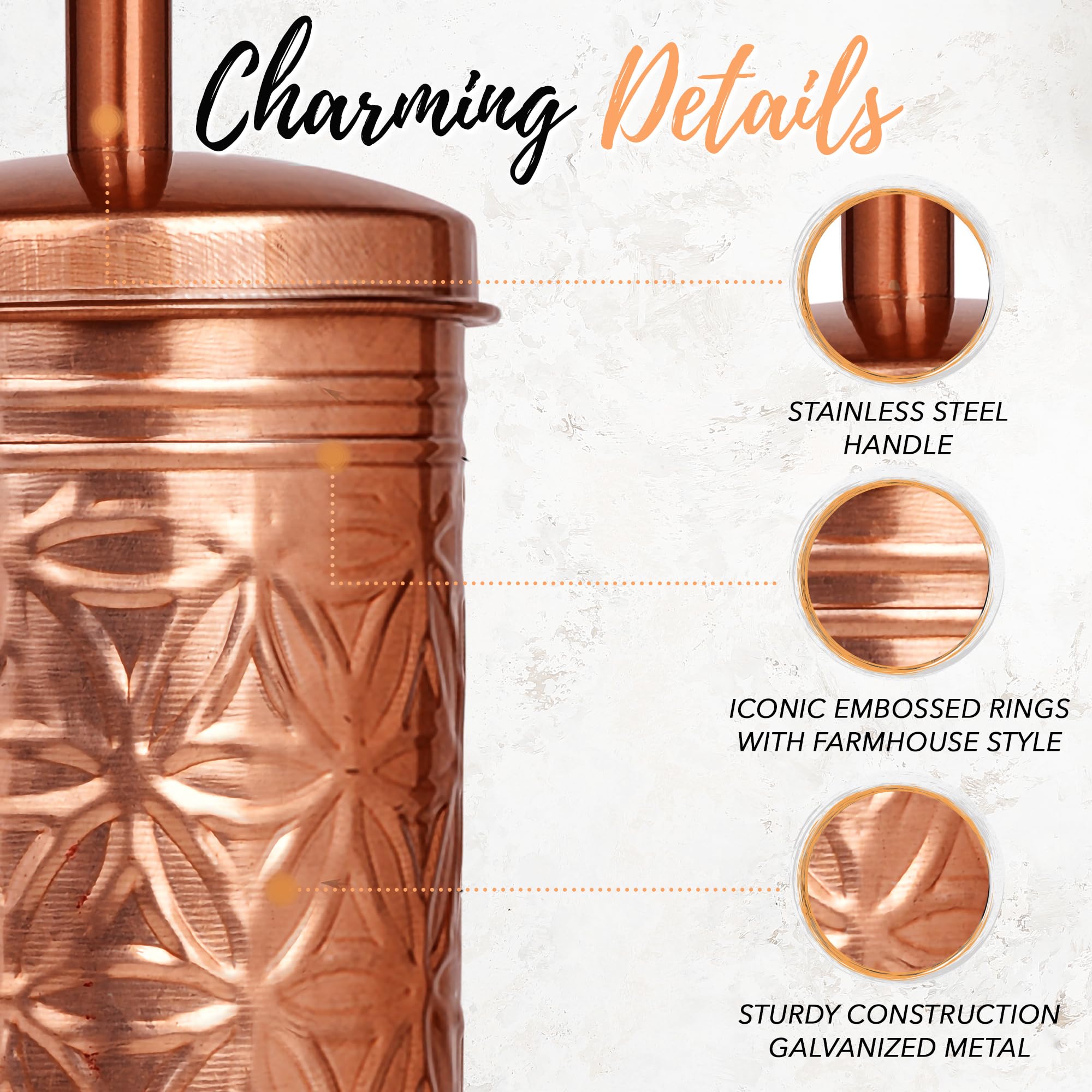 Autumn Alley Toilet Bowl Brush and Holder Copper Bathroom Accessories, Bathroom Toilet Brush for Modern Farmhouse Bathroom Decor, Standing Toilet Bowl