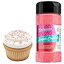Bakerpan Sugar Sprinkles for Baking - 7 Ounce Hot Pink Decorating Sugar Crystals for Cookies, Cake Pops, Ice Cream (Made in USA)