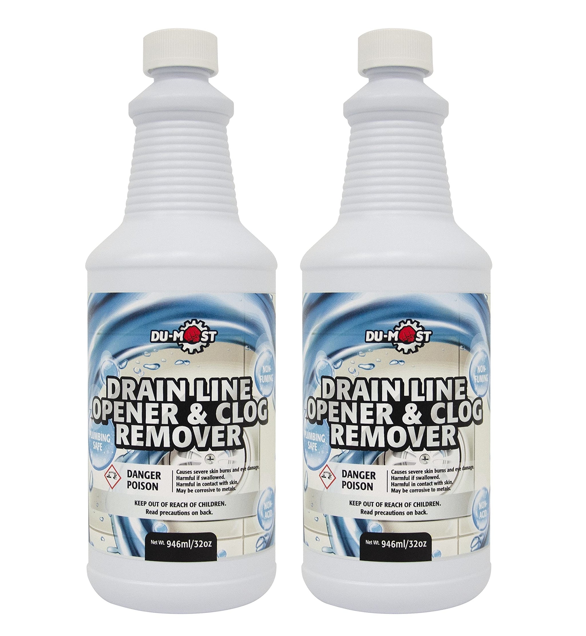 DU-MOST Drain Line Opener & Clog Remover, Concentrated Alkaline Based Cleaner, Non-Fuming, Non-Acid, Dissolve & Remove Obstructions in Clogged or