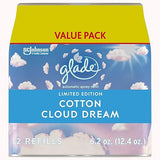 Glade Automatic Spray Refill, Air Freshener for Home and Bathroom, Cotton Cloud Dream, 6.2 Oz, 2 Count