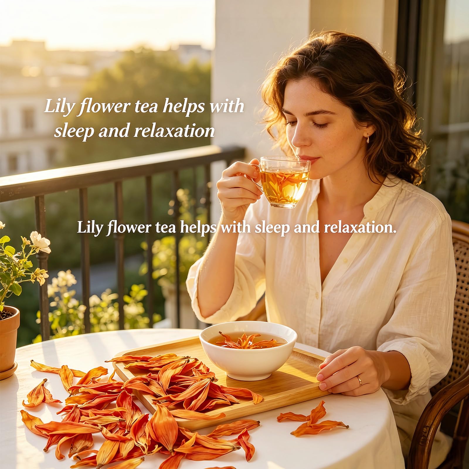 Dried Lily Flowers Tea 5oz - Bai He Tea Sulfur-Free, All-Natural for Tea, Cooking & Soup - (120g)