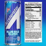 Accelerator Active Energy Drink, Blue Raz Slush 12oz can (12 pack)