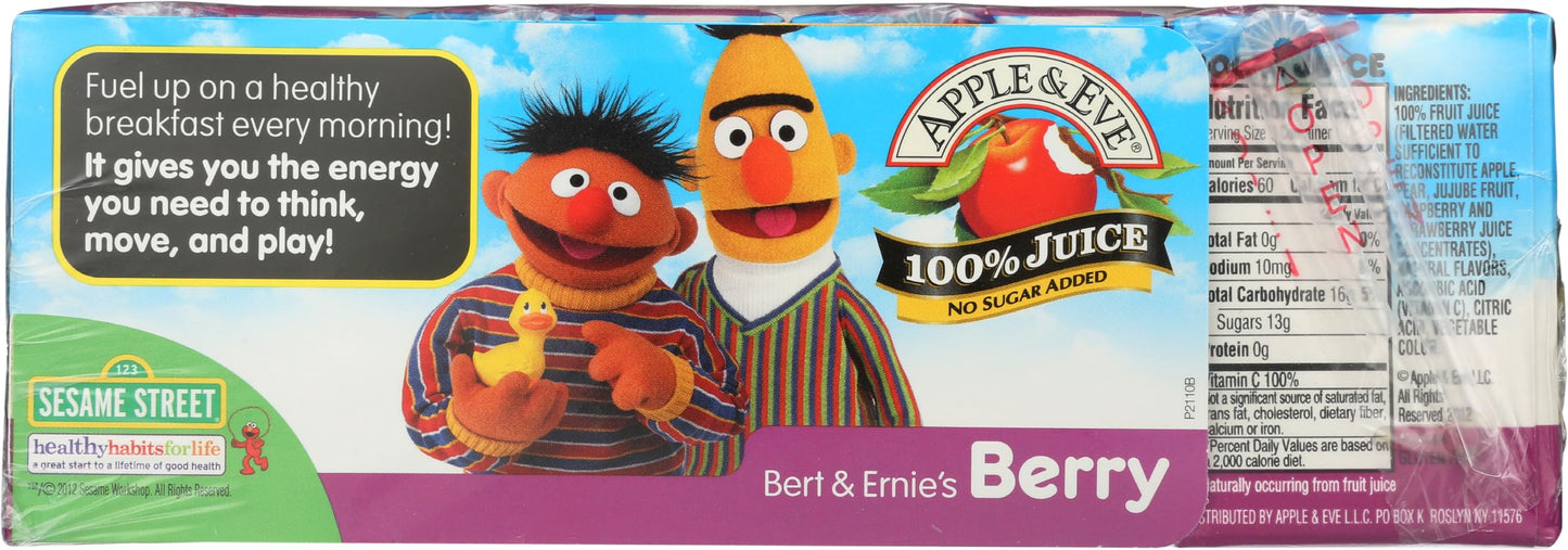 Apple & Eve 100% Juice Bert and Ernie's Berry, 8 ct