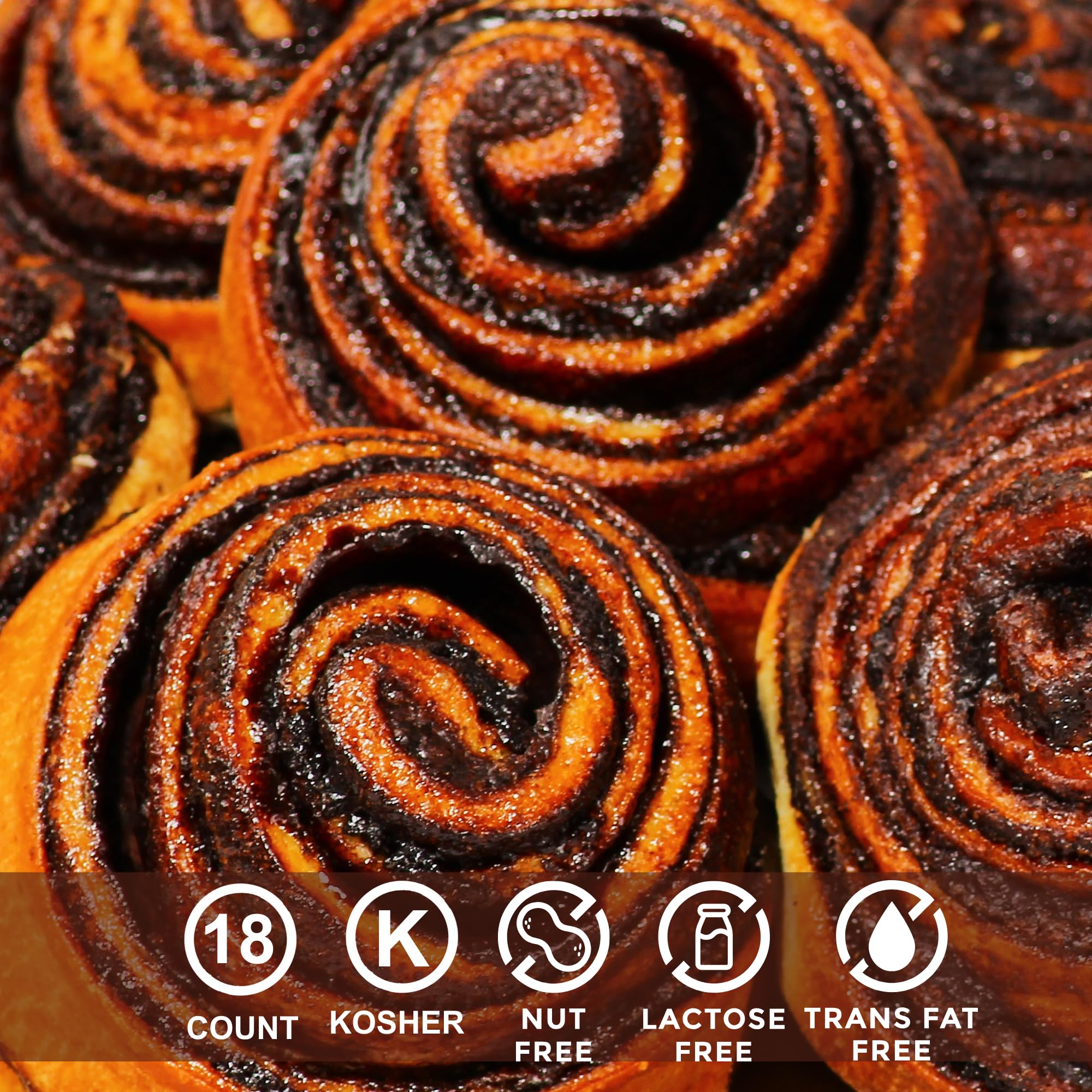 Chocolate Breakfast Pastries | 18 Cookies Individually Wrapped | Chocolate Bun Snack Cakes | On the Go Snacks for Kids & Adults | Great Travel Food |